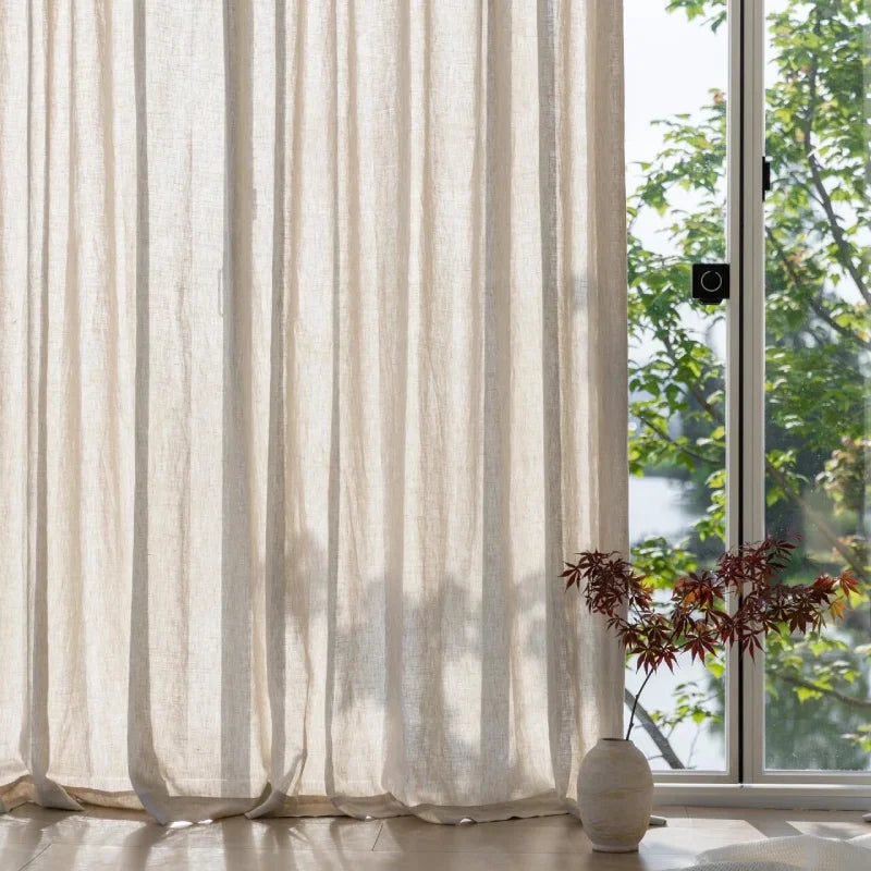 Asher Belgian Flax Linen Curtains – 100% Linen, Custom Size, Light Filtering or Blackout