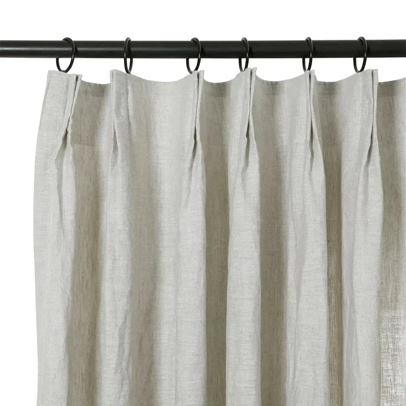 Asher Belgian Flax Linen Curtains – 100% Linen, Custom Size, Light Filtering or Blackout