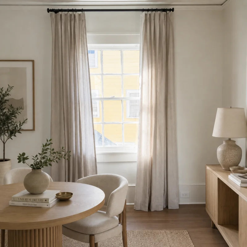 Asher Belgian Flax Linen Curtains – 100% Linen, Custom Size, Light Filtering or Blackout
