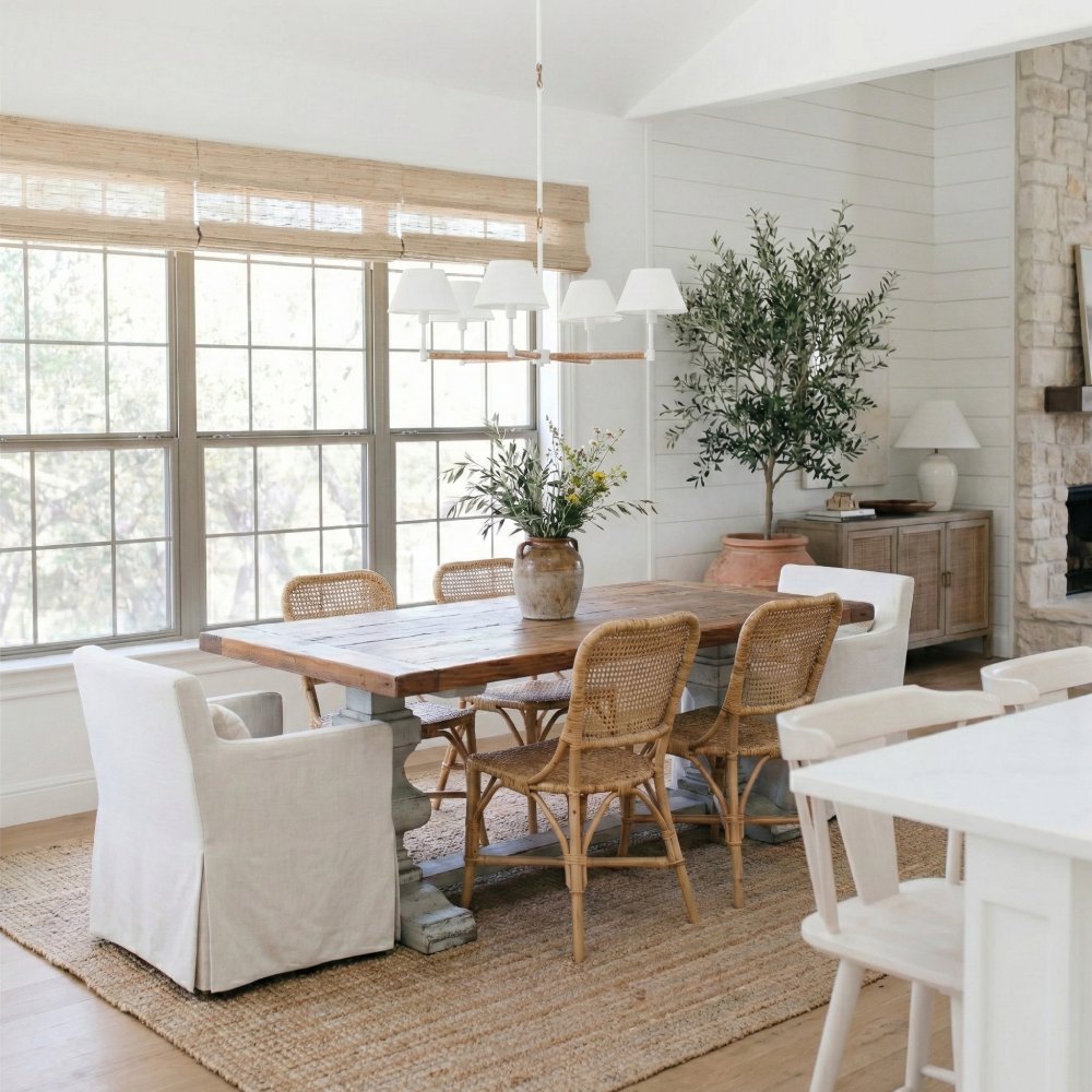 Beige Woven Wood Shades - Soft & Warm, Perfect for Any Decor