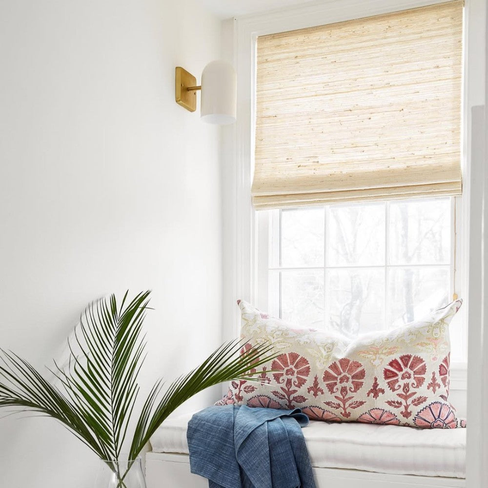 Beige Woven Wood Shades - Soft & Warm, Perfect for Any Decor