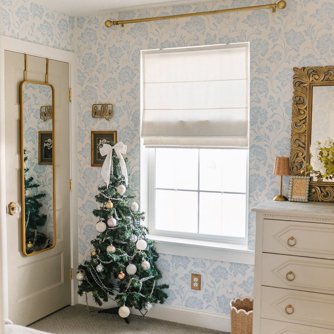 Harper Custom Linen Roman Shades, Motorized & Cordless Options