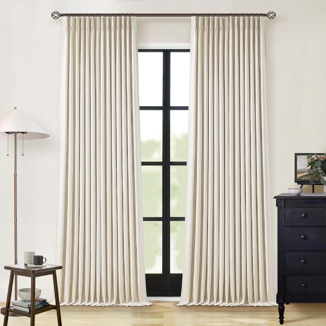 Custom Linen Blackout Curtains, Pinch Pleated Drapes