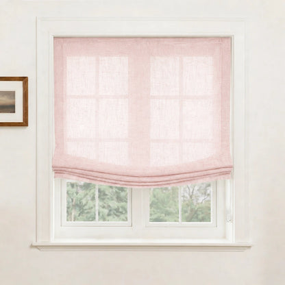 Asher 100% Belgian Flax Linen Relaxed Roman Shades