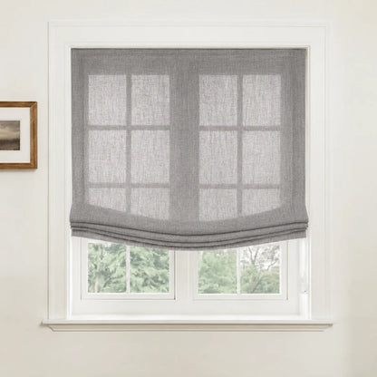 Asher 100% Belgian Flax Linen Relaxed Roman Shades