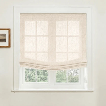 Asher 100% Belgian Flax Linen Relaxed Roman Shades