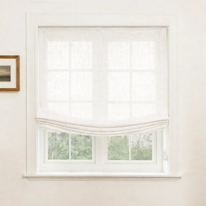 Asher 100% Belgian Flax Linen Relaxed Roman Shades