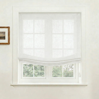 Asher 100% Belgian Flax Linen Relaxed Roman Shades