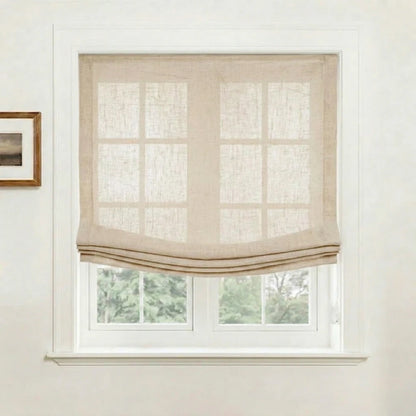 Asher 100% Belgian Flax Linen Relaxed Roman Shades