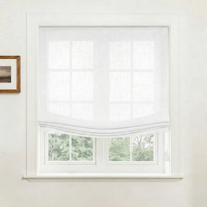 Asher 100% Belgian Flax Linen Relaxed Roman Shades