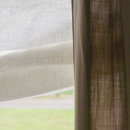 Asher 100% Belgian Flax Linen Relaxed Roman Shades