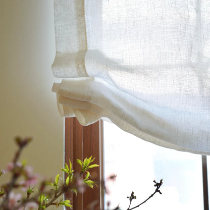 Asher 100% Belgian Flax Linen Relaxed Roman Shades