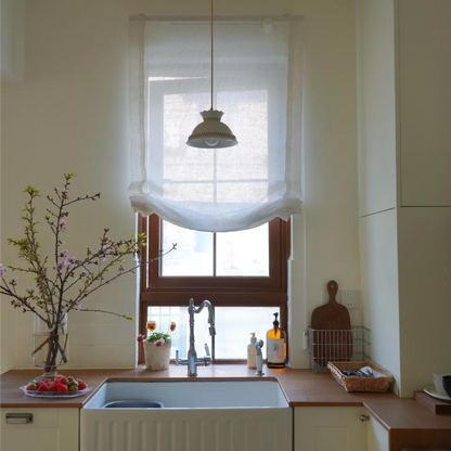 Asher 100% Belgian Flax Linen Relaxed Roman Shades