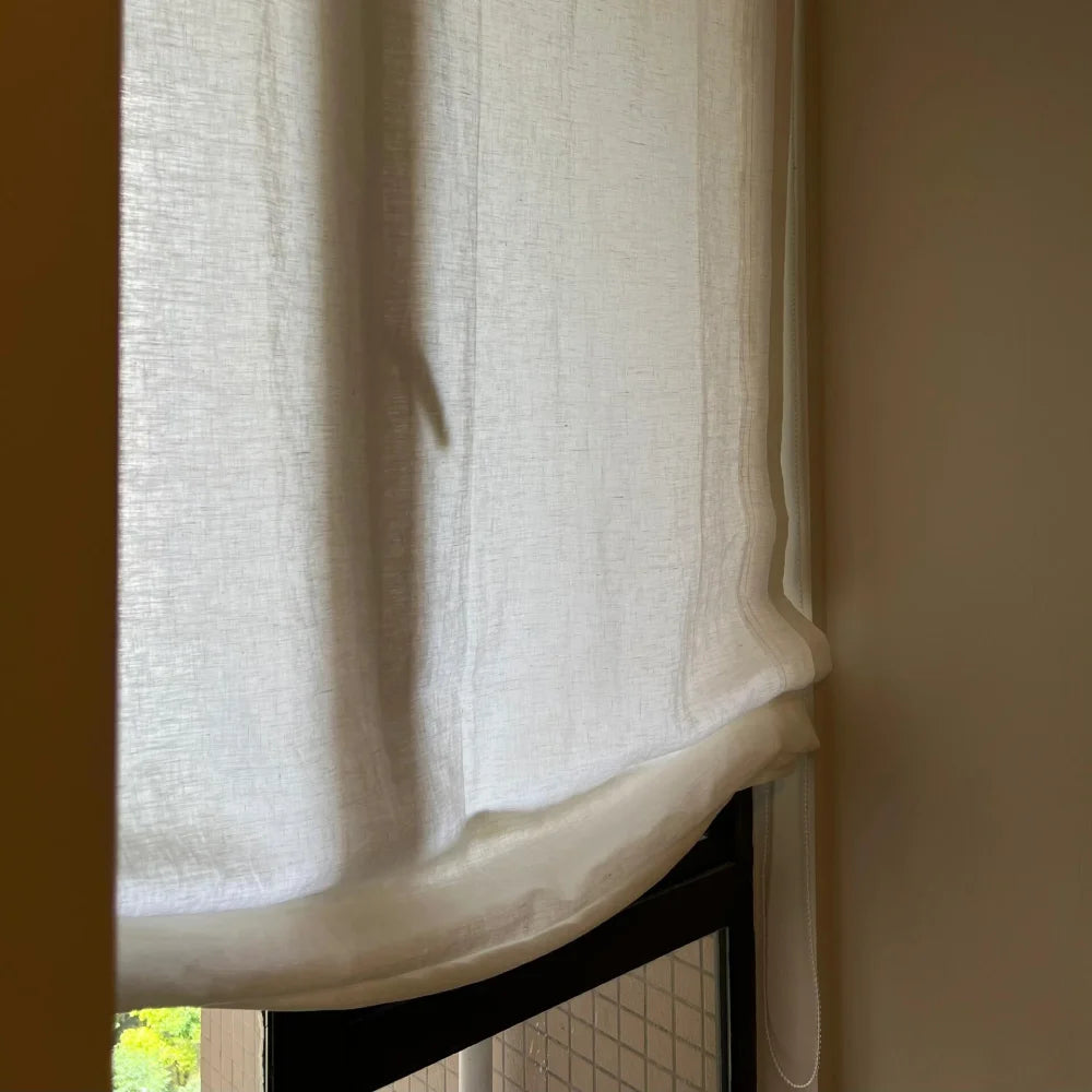 Asher 100% Belgian Flax Linen Relaxed Roman Shades