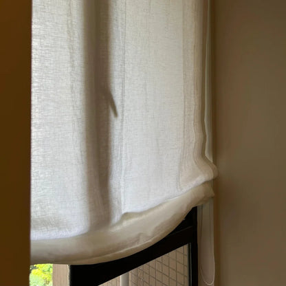Asher 100% Belgian Flax Linen Relaxed Roman Shades
