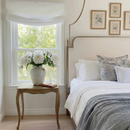 Asher 100% Belgian Flax Linen Relaxed Roman Shades