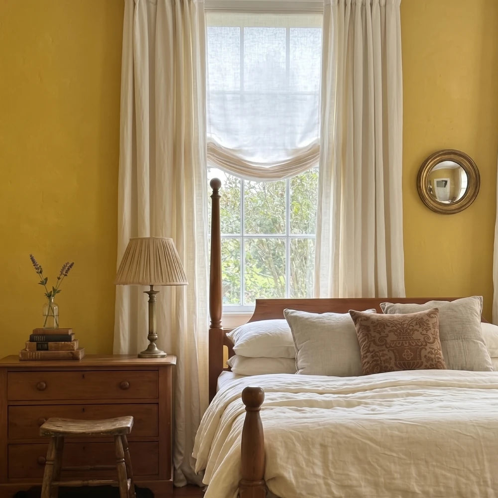 Asher 100% Belgian Flax Linen Relaxed Roman Shades