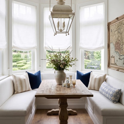 Asher 100% Belgian Flax Linen Relaxed Roman Shades