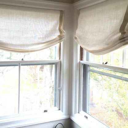 Asher 100% Belgian Flax Linen Relaxed Roman Shades