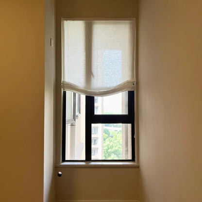 Asher 100% Belgian Flax Linen Relaxed Roman Shades