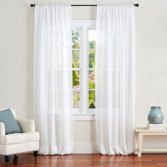 Belgian Flax 100% Linen Sheer Curtain Custom - MorraHome