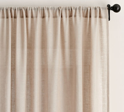 Belgian Flax 100% Linen Sheer Curtain Custom - MorraHome