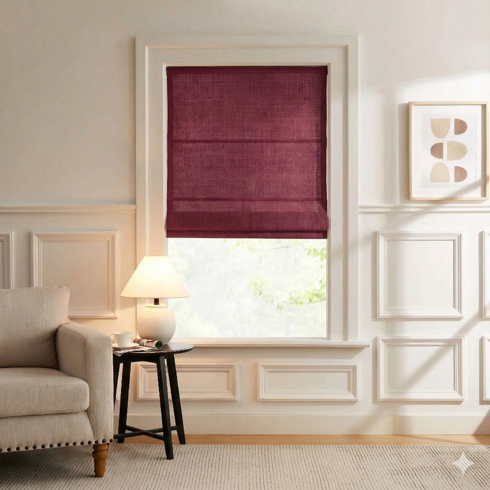 Harper Custom Linen Roman Shades, Motorized & Cordless Options
