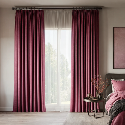 Custom Linen Blackout Curtains, Pinch Pleated Drapes