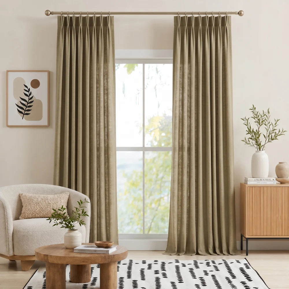Rowan Luxury Custom Linen Pinch Pleat Curtains for Elegant Living Spaces
