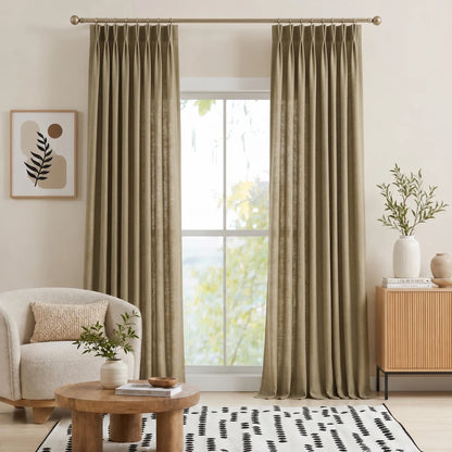 Rowan Luxury Custom Linen Pinch Pleat Curtains for Elegant Living Spaces