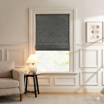 Harper Custom Linen Roman Shades, Motorized & Cordless Options