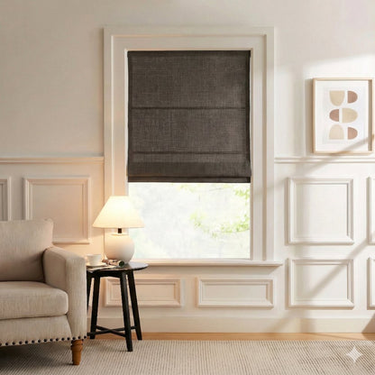 Harper Custom Linen Roman Shades, Motorized & Cordless Options