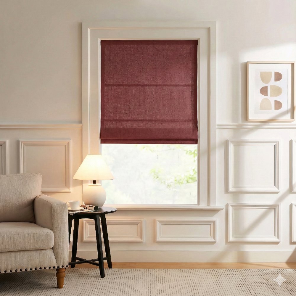 Harper Custom Linen Roman Shades, Motorized & Cordless Options