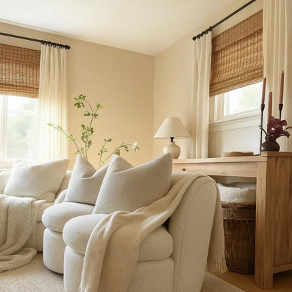 Custom Bamboo Woven Wood Shades, Cordless