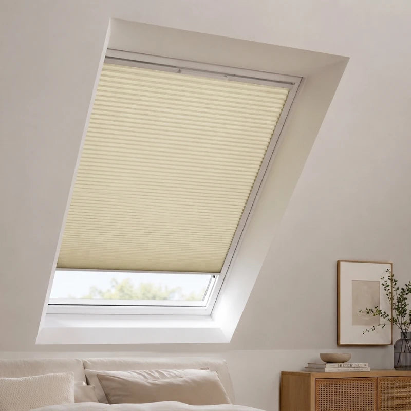 Custom Blackout Skylight Cellular Shades, Solar powered Motorized System