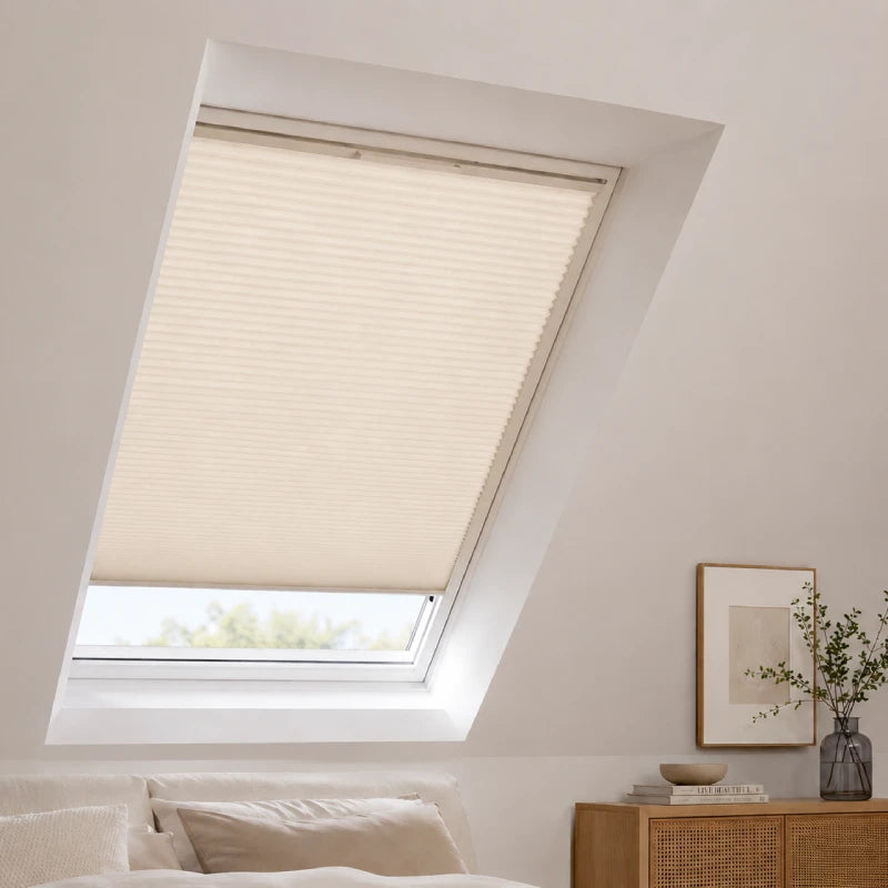 Custom Blackout Skylight Cellular Shades, Solar powered Motorized System
