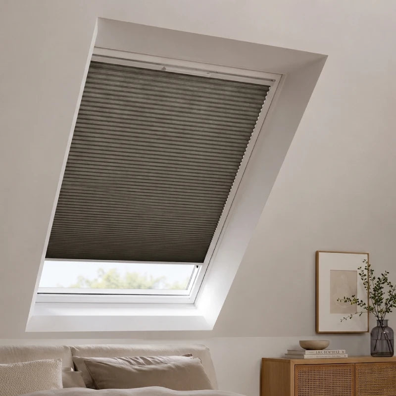 Custom Blackout Skylight Cellular Shades, Solar powered Motorized System