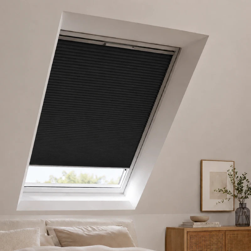 Custom Blackout Skylight Cellular Shades, Solar powered Motorized System