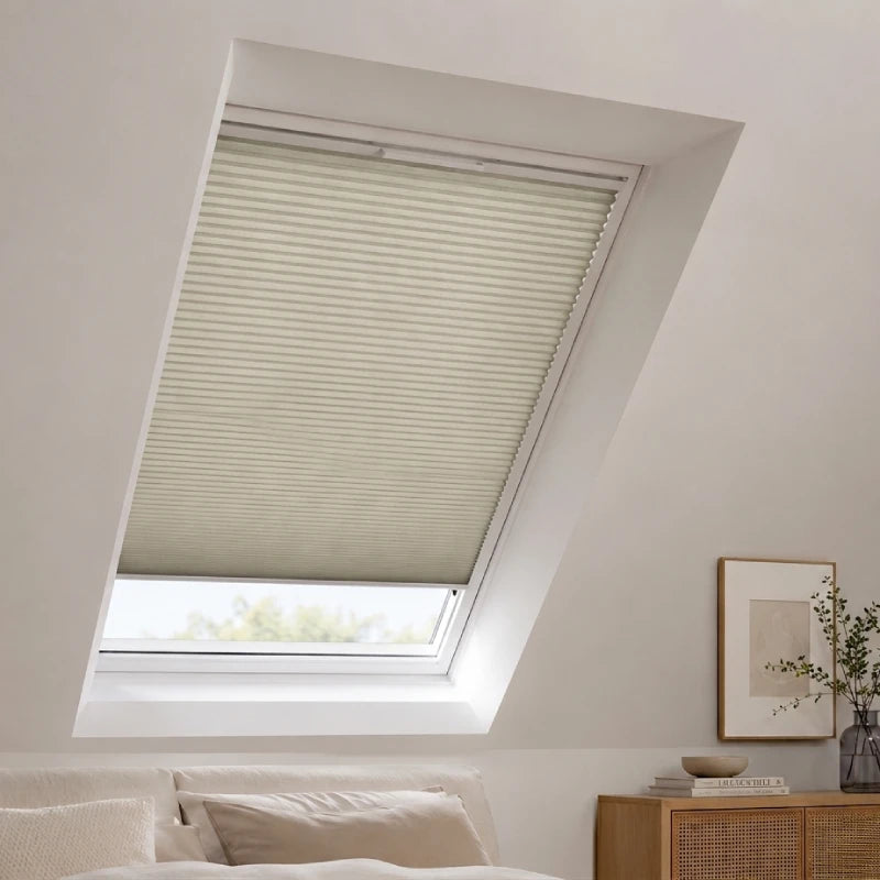 Custom Blackout Skylight Cellular Shades, Solar powered Motorized System