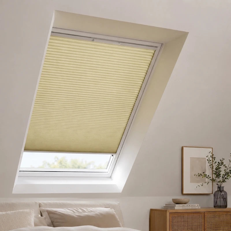 Custom Blackout Skylight Cellular Shades, Solar powered Motorized System