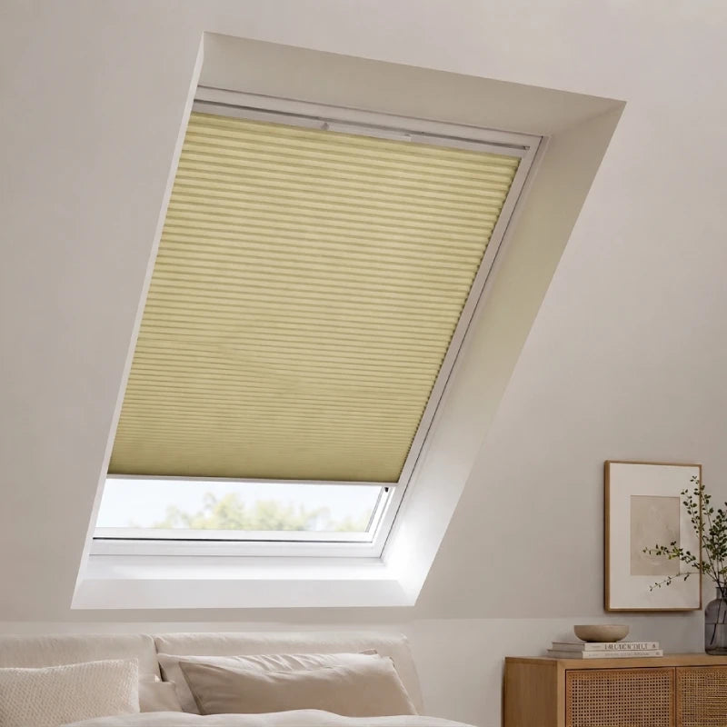 Custom Blackout Skylight Cellular Shades, Solar powered Motorized System