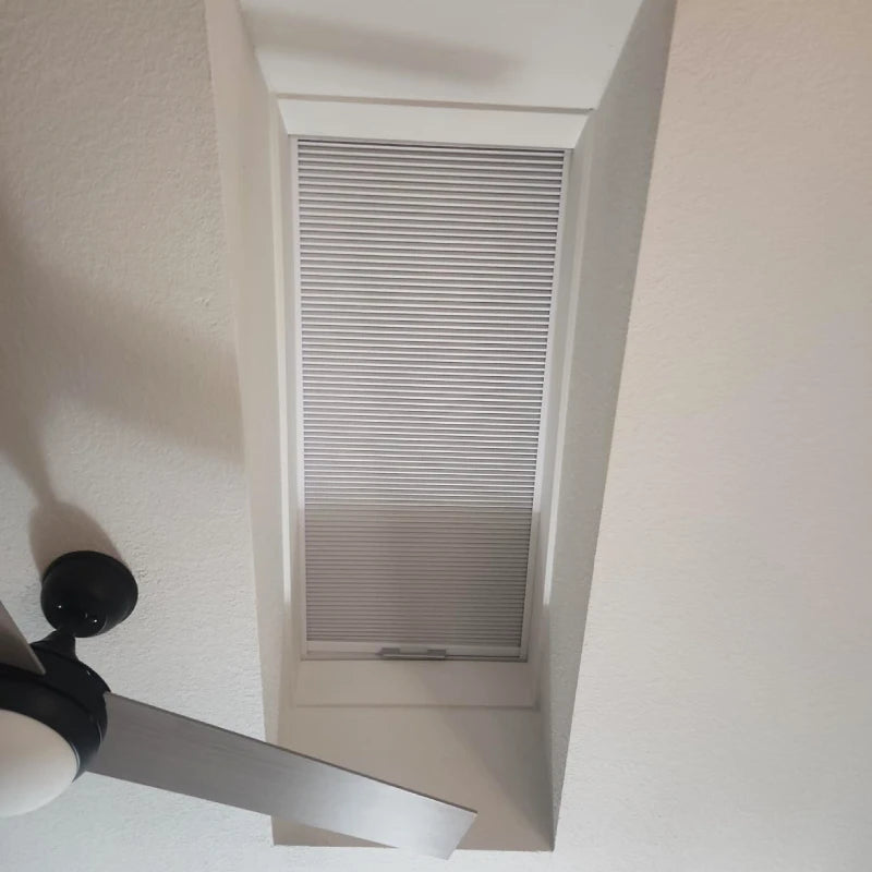Custom Blackout Skylight Cellular Shades, Solar powered Motorized System