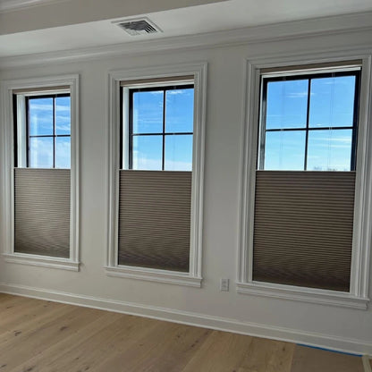 Custom No-Drill Top Down Bottom Up Blackout Cellular Shades