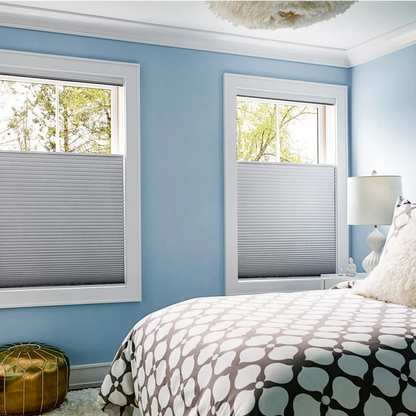 Custom No-Drill Top Down Bottom Up Blackout Cellular Shades
