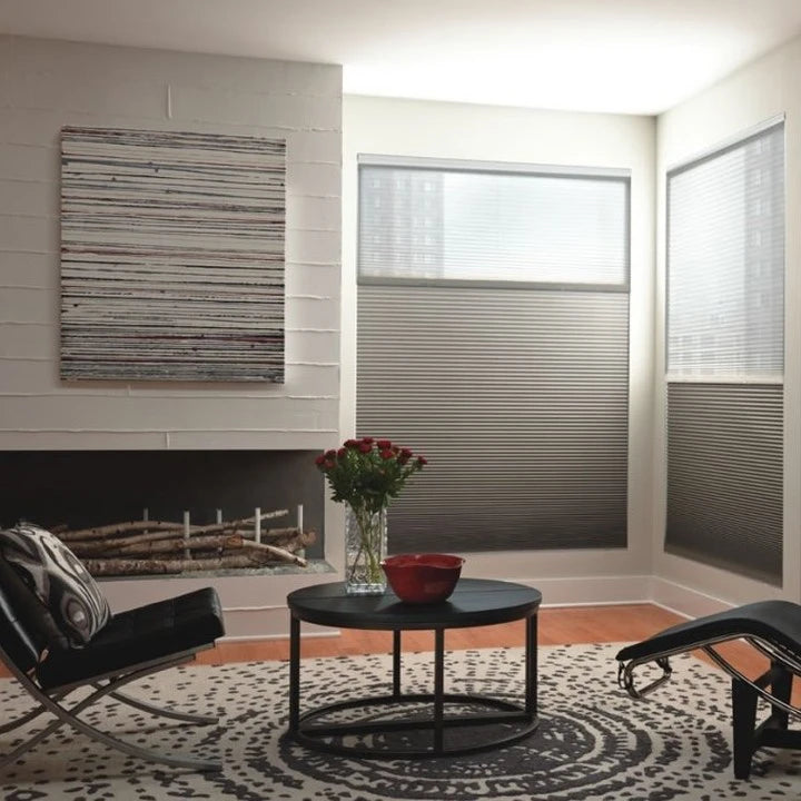 Custom No-Drill Top Down Bottom Up Blackout Cellular Shades