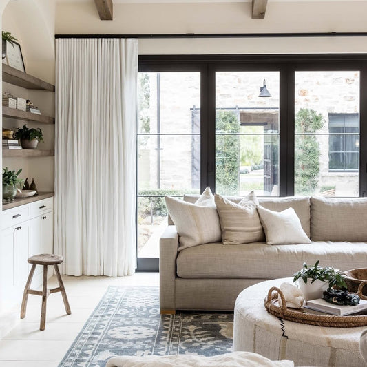 Custom Linen Blackout Curtains, Pinch Pleated Drapes