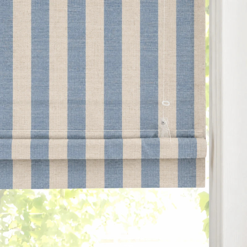 Sawyer Custom Striped Roman Shades