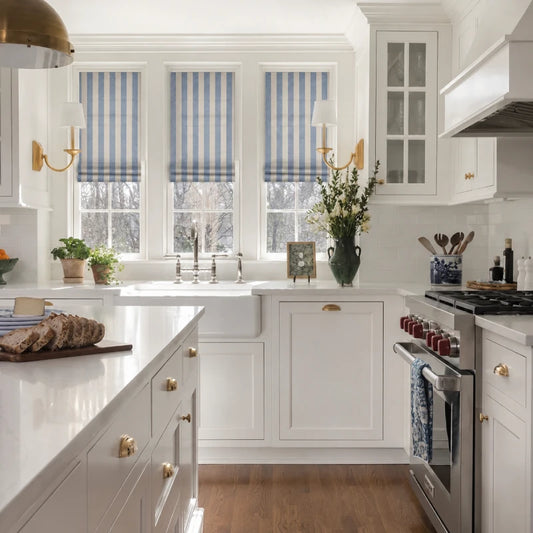 Sawyer Custom Striped Roman Shades