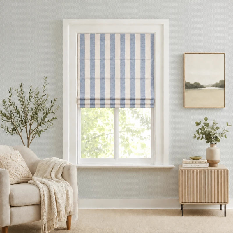 Sawyer Custom Striped Roman Shades