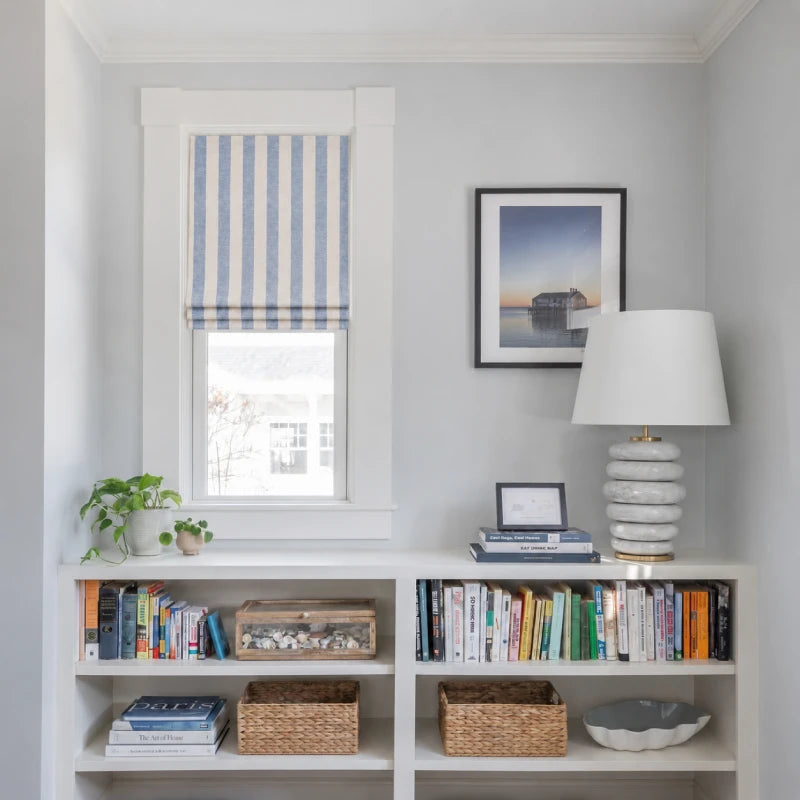 Sawyer Custom Striped Roman Shades